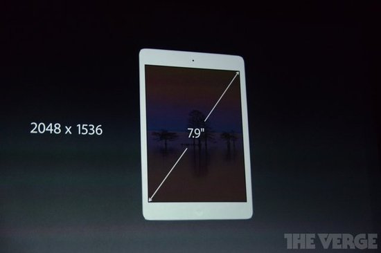 苹果iPad mini2采用7.9英寸屏幕 视网膜屏分辨