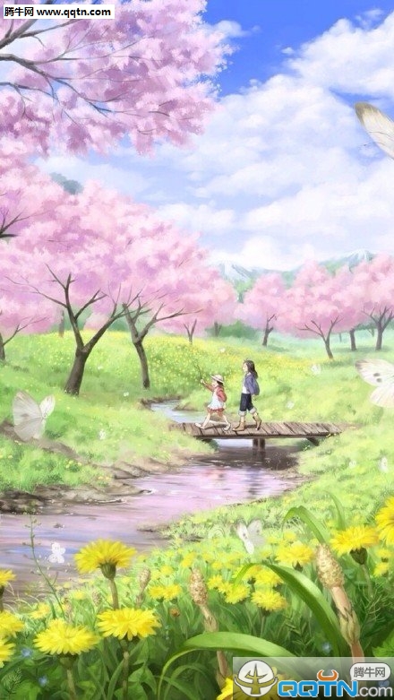 樱花图片动漫手机壁纸高清唯美 樱花几多伊人