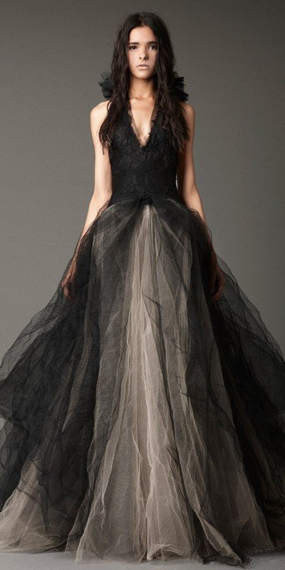 暗黑系欧美黑色婚纱图片唯美意境黑婚纱大图素材