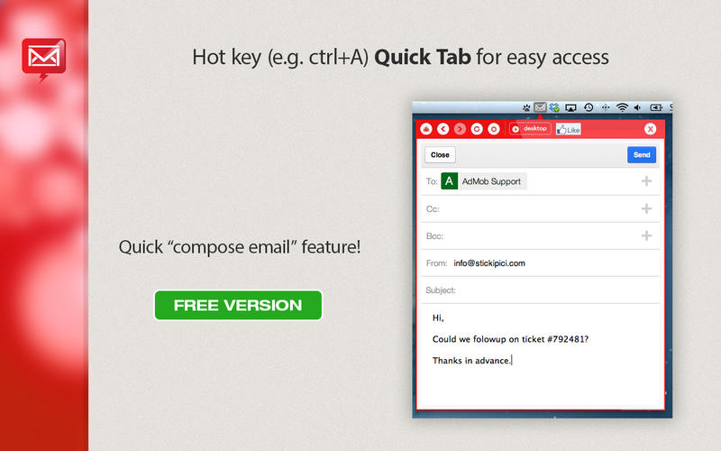QuickTab for Gmail Mac1.0 Ѱ