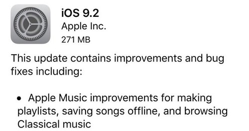 苹果iOS 9.2正式版下载地址